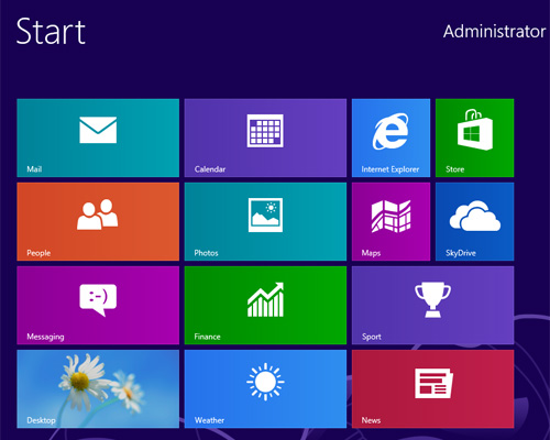 pulsante start in windows 8