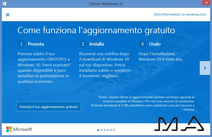 aggiornamento windows 10